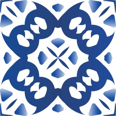 Geleneksel Portekiz azulejosu. Kusursuz bir arabesk deseni. Banyo tasarımı. Ağ arkaplanı, baskı, yastıklar, yüzey dokusu, duvar kağıdı, havlular için mavi soyut arkaplan.