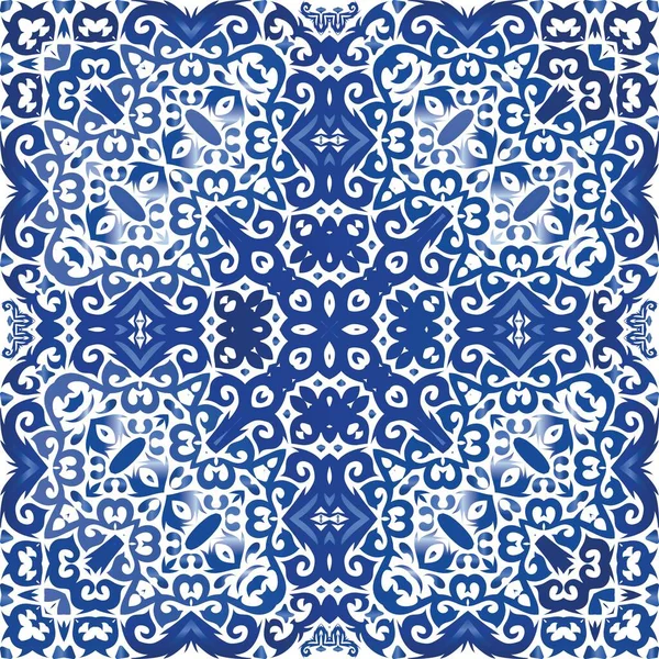 Patrones nacionales ornamentales en la decoración de azulejos . — Vector de stock