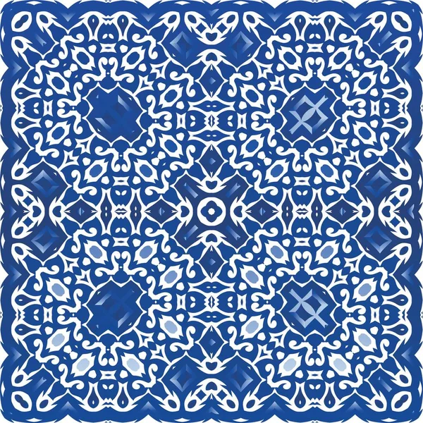 Azulejo Portugais Décoré Traditionnel Conception Géométrique Collage Vectoriel Sans Couture — Image vectorielle
