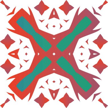 Meksika yapımı talavera fayansları. Moda tasarımı. Vektörsüz desenli poster. Yastıklar, baskılar, duvar kağıtları, ağ arkaplanı, havlular, yüzey dokusu için kırmızı antika arkaplan.