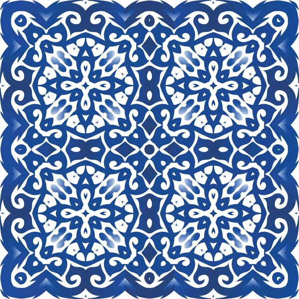 Azulejo Azulejo Antiguo Mosaico Textura Patrón Sin Costura Vectorial Diseño — Archivo Imágenes Vectoriales