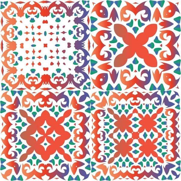 Carreaux Talavera Vintage Mexicain Conception Minimale Kit Motifs Vectoriels Sans — Image vectorielle