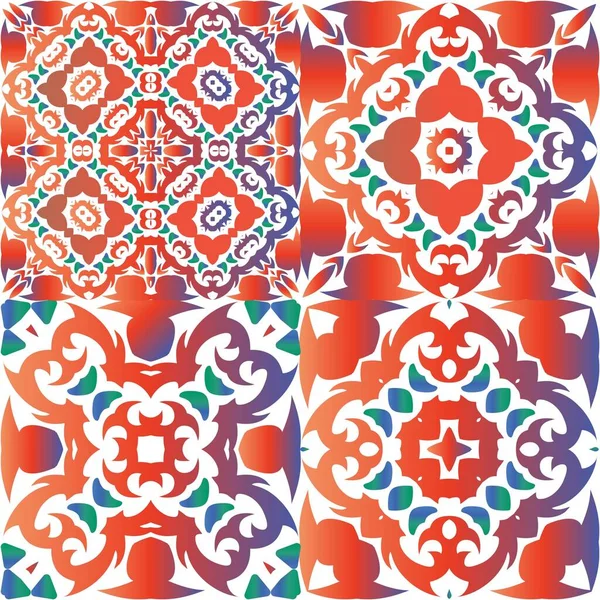 Décor Tuiles Ornementales Talavera Mexico Design Élégant Ensemble Motifs Vectoriels — Image vectorielle