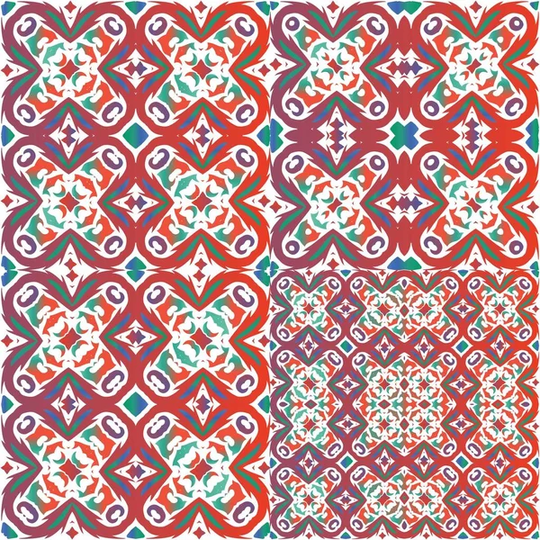 Couleur Décorative Carreaux Talavera Céramique Ensemble Motifs Vectoriels Sans Couture — Image vectorielle