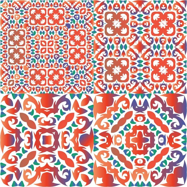 Décor Tuiles Ornementales Talavera Mexico Conception Universelle Kit Motifs Vectoriels — Image vectorielle