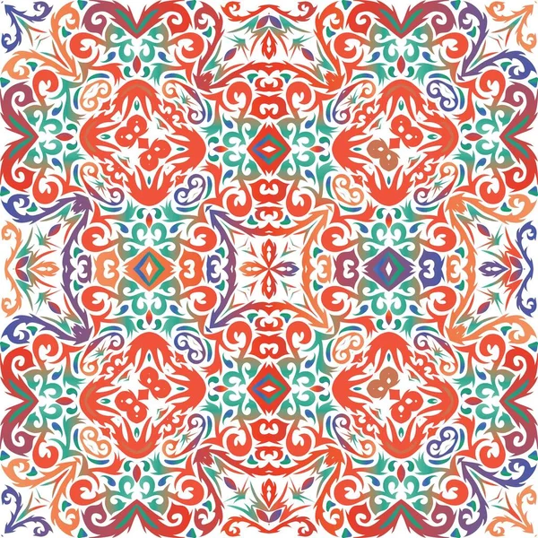 Azulejos Antiguos Adornados Talavera Mexico Diseño Creativo Patrón Sin Costura — Vector de stock