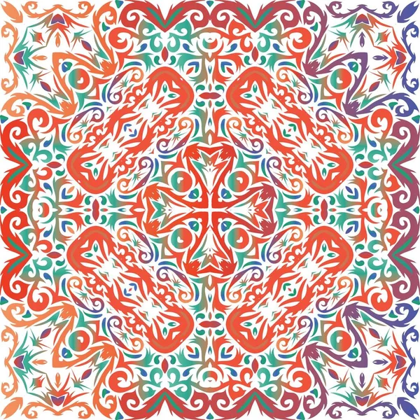 Этническая Керамическая Плитка Мексиканской Талавере Творческий Дизайн Векторный Бесшовный Паттерн — стоковый вектор