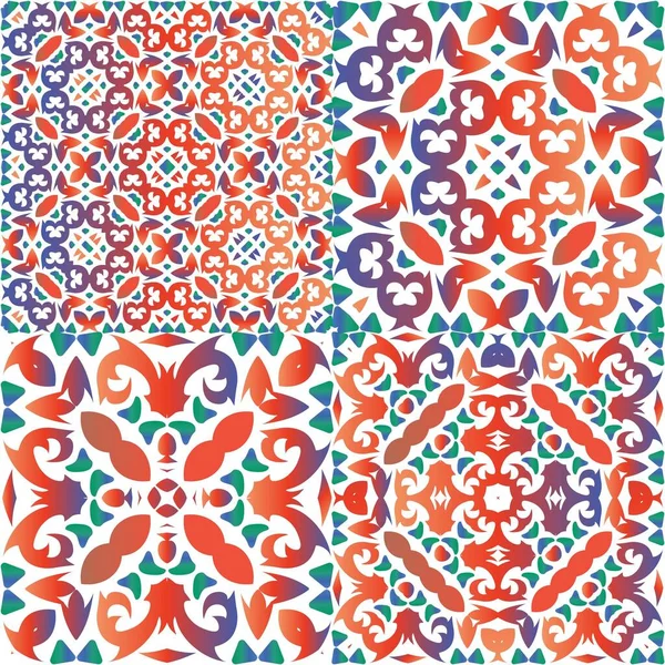 Décor Tuiles Ornementales Talavera Mexico Conception Graphique Kit Motifs Vectoriels — Image vectorielle