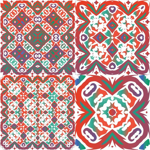 Dekorative Farbe Keramik Talavera Fliesen Universelles Design Sammlung Vektornahtloser Muster — Stockvektor