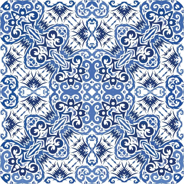 Telhas Decorativas Azulejo Cor Cerâmica Colagem Padrão Sem Costura Vetorial — Vetor de Stock