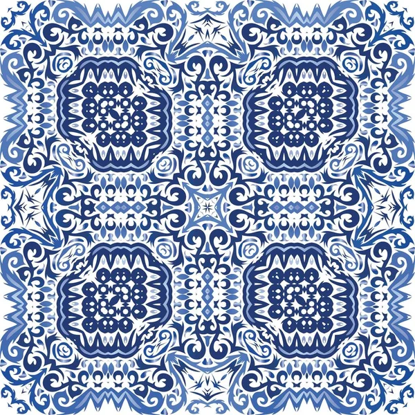 Telhas Decorativas Azulejo Cor Cerâmica Treliça Padrão Sem Costura Vetorial — Vetor de Stock