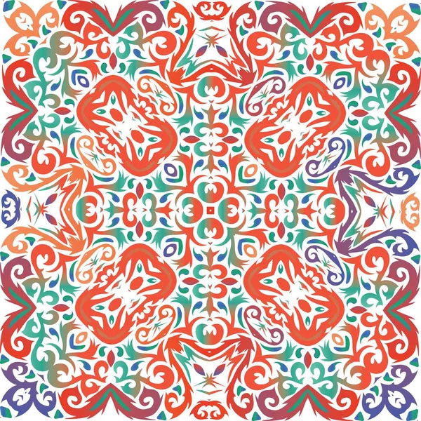 Talavera Mexicain Orné Traditionnel Design Dessiné Main Modèle Motif Vectoriel — Image vectorielle