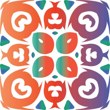 Meksika süslemeli talavera seramiği. Evrensel tasarım. Vektörsüz şablon çerçevesi. Duvar kağıdı, web arkaplanı, havlular, baskı, yüzey dokusu, yastıklar için kırmızı vintage arkaplan.