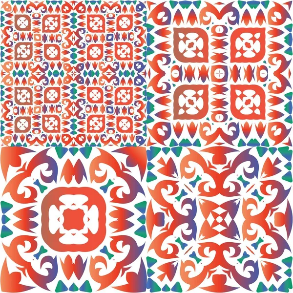 Azulejos Antiguos Adornados Talavera Mexico Diseño Universal Colección Patrones Sin — Vector de stock