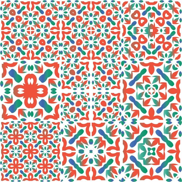 Ornamentale Talavera Mexikanische Fliesen Dekor Sammlung Vektornahtloser Muster Farbiges Design — Stockvektor