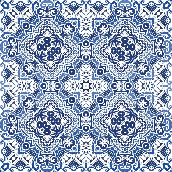 Carrelage Azulejo Antique Patchwork Conception Géométrique Éléments Motif Vectoriels Sans — Image vectorielle