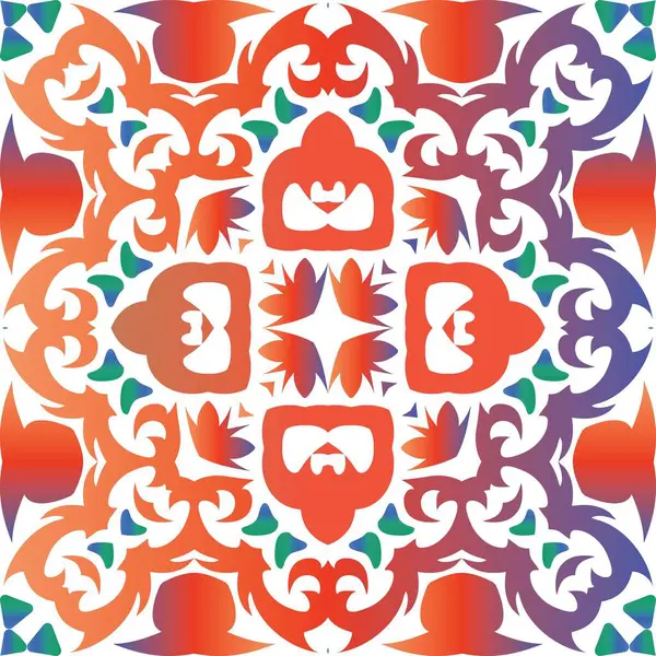 Cerámica Talavera Mexicana Antigua Collage Patrón Sin Costura Vectorial Diseño — Vector de stock