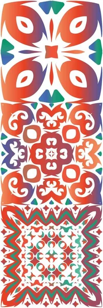 Ethnic Ceramic Tiles Mexican Talavera Stylish Design Kit Vector Seamless — Stock Vector