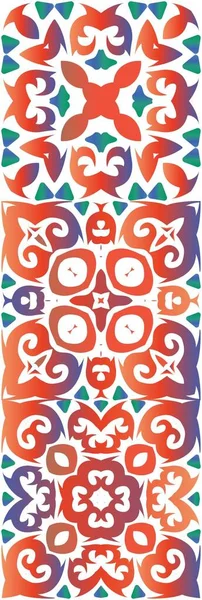 Мексиканская Винтажная Плитка Талавера Набор Векторных Бесшовных Шаблонов Цветной Дизайн — стоковый вектор