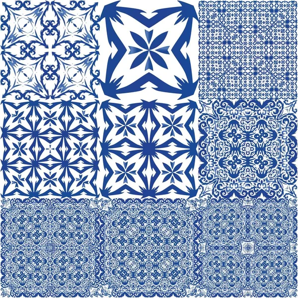 Couleur Décorative Carreaux Céramique Azulejo Collage Vectoriel Sans Couture Design — Image vectorielle