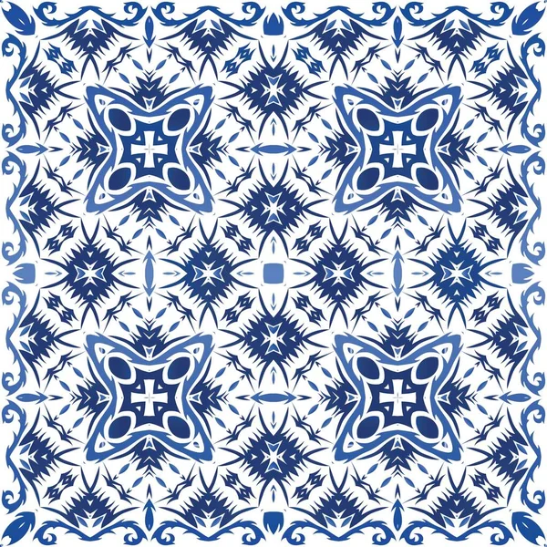 Azulejos Azulejo Cerámica Color Decorativo Cartel Patrón Sin Costura Vectorial — Vector de stock