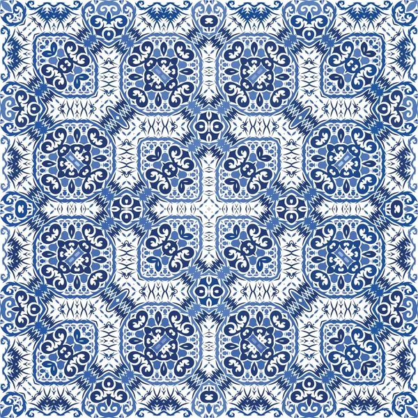 Carreaux Céramique Azulejo Portugal Conception Graphique Éléments Motif Vectoriels Sans — Image vectorielle