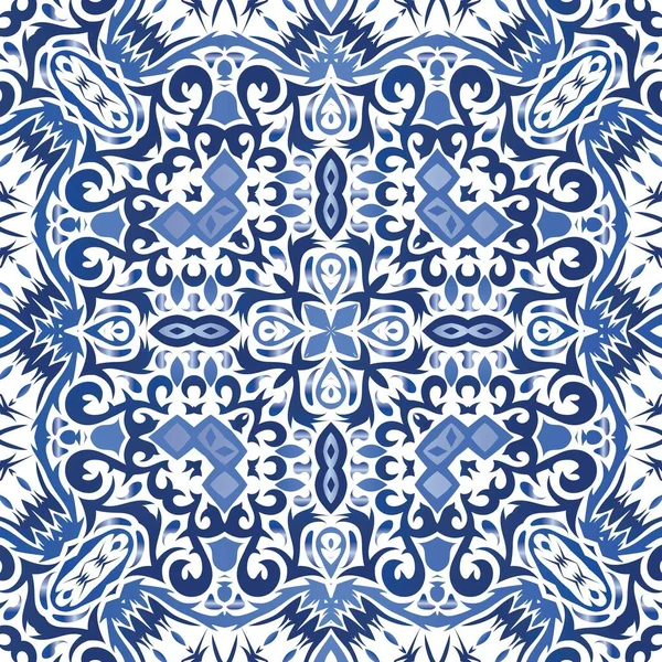 Telhas Decorativas Azulejo Cor Cerâmica Colagem Padrão Sem Costura Vetorial — Vetor de Stock