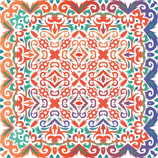 Traditional Ornate Mexican Talavera Creative Design Vector Seamless Pattern Flyer — Stock Vector