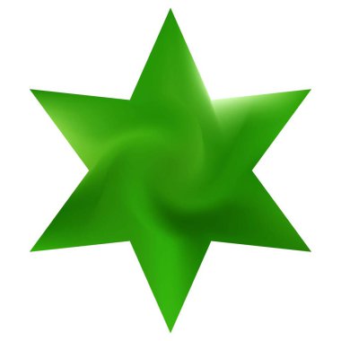 Altıgen şeklinde modern bir arkaplan. Modayı takip eden yumuşak renk yıldızı. İzole edilmiş kutsal dini sembol. Mobil uygulamanız ve ekranlarınız için yeşil sıvı renk eğimli şekil.