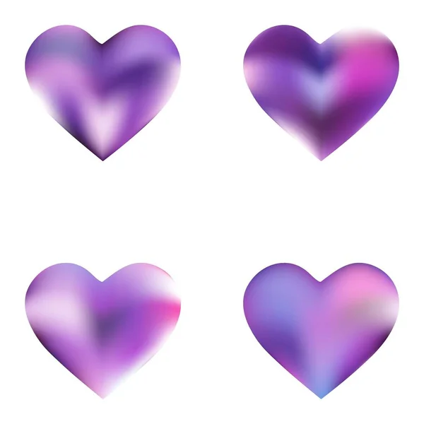 收集梯度背景心脏 80年代的霓虹灯风格 软色图标 紫罗兰现代 自然覆盖您的创意项目和平面设计 — 图库矢量图片