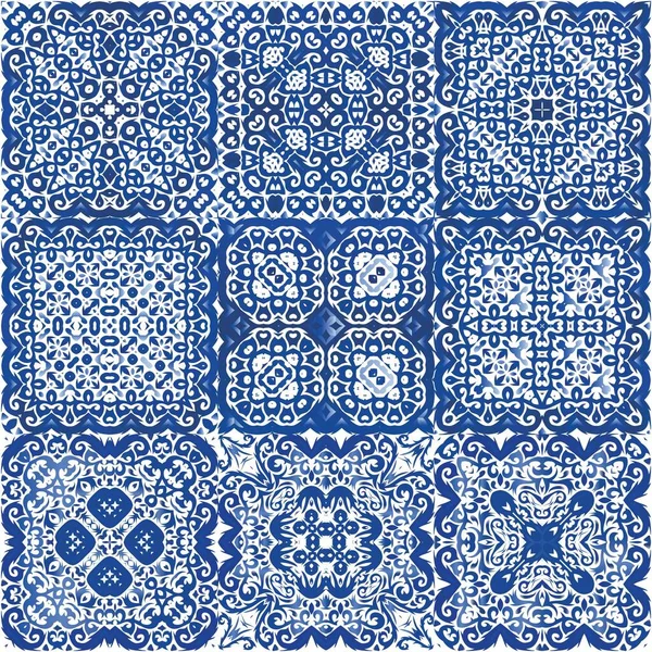 Azulejos Azulejo Cerámica Color Decorativo Textura Patrón Sin Costura Vectorial — Archivo Imágenes Vectoriales