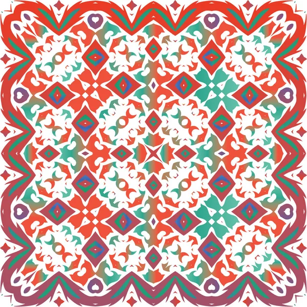 Traditionelle Mexikanische Talavera Farbiges Design Vektor Nahtlose Musterelemente Roter Abstrakter — Stockvektor