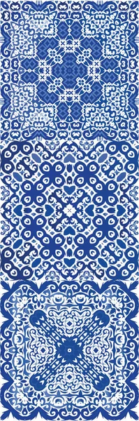 Azulejos Portugueses Ornamentados Tradicionales Diseño Cocina Colección Patrones Sin Costura — Vector de stock