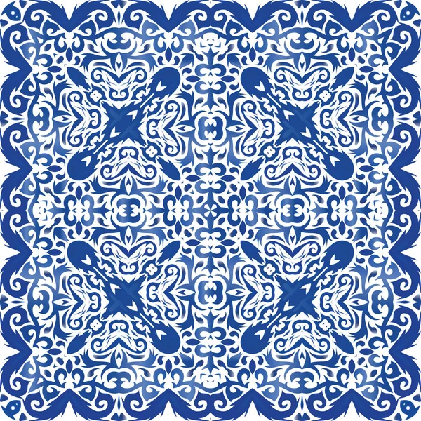 Carrelage Azulejo Antique Patchwork Design Original Concept Motif Vectoriel Sans — Image vectorielle