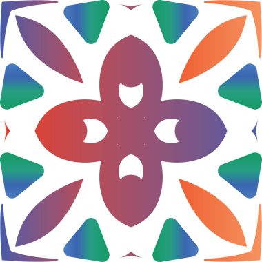 Meksika yapımı talavera fayansları. Grafik tasarımı. Vektörsüz suluboya desenli. Yastıklar, baskılar, duvar kağıtları, ağ arkaplanı, havlular, yüzey dokusu için kırmızı antika arkaplan.