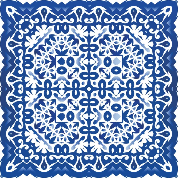 Antiquité Portugaise Azulejo Céramique Treillis Vectoriel Sans Couture Design Moderne — Image vectorielle