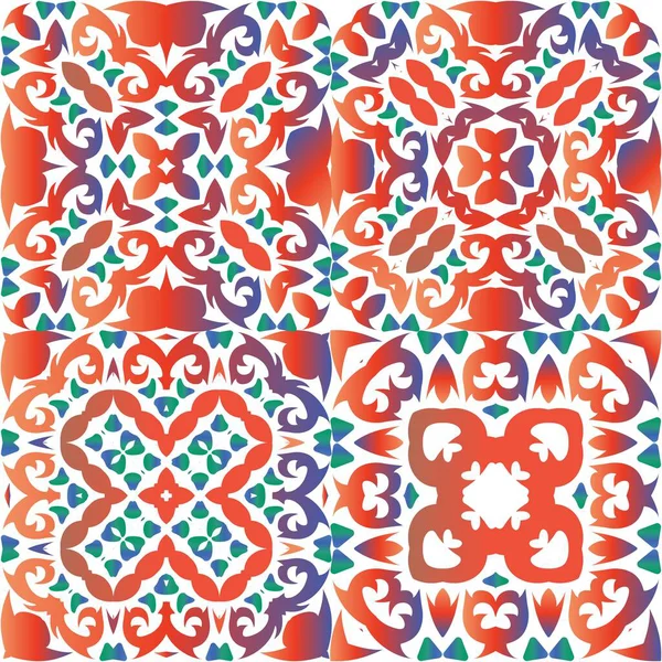 Baldosas Talavera Vintage Mexicanas Kit Patrones Sin Costura Vectorial Diseño — Vector de stock