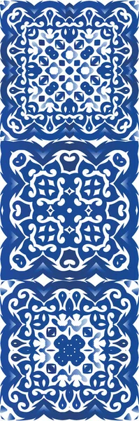 Azulejos Portugueses Ornamentados Tradicionales Diseño Creativo Kit Patrones Sin Costura — Vector de stock