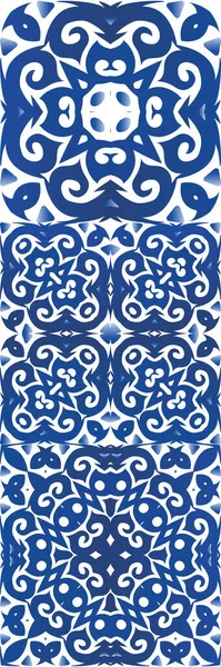 Традиционные Богато Украшенные Португальцы Цветной Дизайн Набор Векторных Бесшовных Шаблонов — стоковый вектор