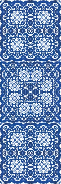 Керамическая Плитка Azulejo Португальский Цветной Дизайн Набор Векторных Бесшовных Шаблонов — стоковый вектор