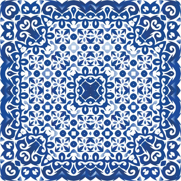 Ornamentale Azulejo Portugal Fliesen Dekor Vektor Nahtloses Musterkonzept Minimales Design — Stockvektor