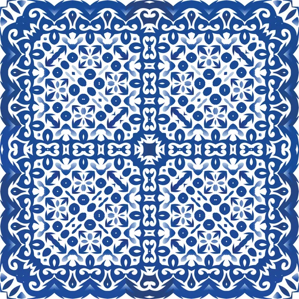 Carreaux Céramique Azulejo Portugal Conception Graphique Modèle Motif Vectoriel Sans — Image vectorielle