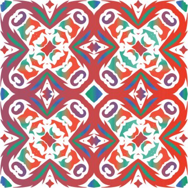 Süslü Talavera Meksika fayans dekoru. Vektörsüz desenli çardak. Orijinal tasarım Çarşaflar, akıllı telefon kılıfları, hatıra defterleri, çantalar ya da tişörtler için kırmızı muhteşem çiçek desenleri..