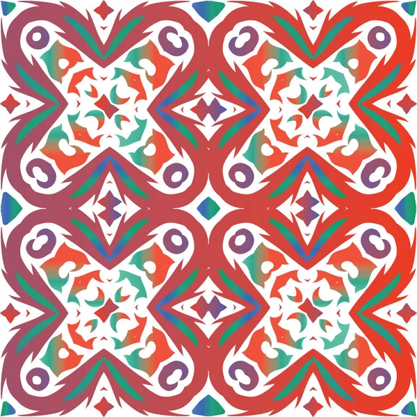 Mexikanische Vintage Talavera Fliesen Küchendesign Vektornahtloses Muster Poster Roter Antiker — Stockvektor