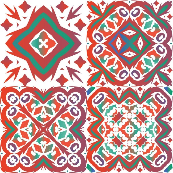 Talavera Mexicana Ornamentada Tradicional Colección Patrones Sin Costura Vectores Diseño — Vector de stock