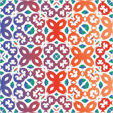 Antik süslü fayanslar Talavera Mexico. Vektörsüz desenli el ilanı. Moda tasarımı. Tişört, hatıra defteri, çarşaf, akıllı telefon çantaları veya çantalar için kırmızı etnik geçmiş.