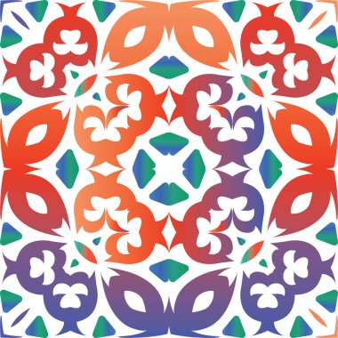 Meksika yapımı talavera fayansları. Banyo tasarımı. Vektörsüz suluboya desenli. Yastıklar, baskılar, duvar kağıtları, ağ arkaplanı, havlular, yüzey dokusu için kırmızı antika arkaplan.