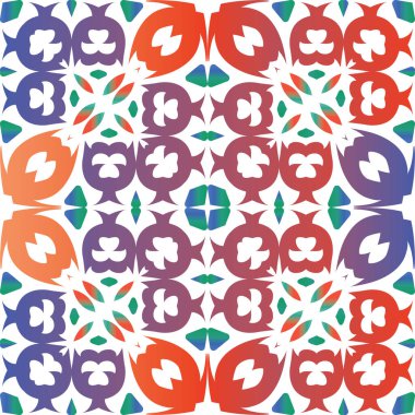 Geleneksel süslü Meksika Talavera 'sı. Geometrik tasarım. Vektör kusursuz desen çizimi. Web arkaplanı, baskı, yastıklar, yüzey dokusu, duvar kağıdı, havlular için kırmızı soyut arkaplan.