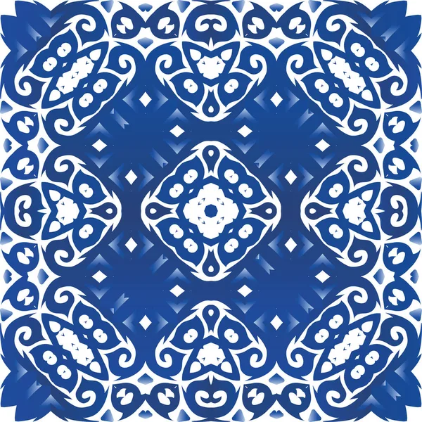 Geleneksel Portekiz azulejosu. Vektörsüz model kavramı. Evrensel tasarım. Ağ arkaplanı, baskı, yastıklar, yüzey dokusu, duvar kağıdı, havlular için mavi soyut arkaplan.