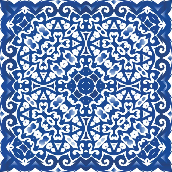 Colori Decorativi Piastrelle Azulejo Ceramica Design Alla Moda Telaio Modello — Vettoriale Stock